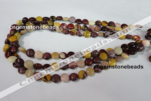 CMK240 15.5 inches 10mm flat round mookaite gemstone beads