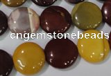 CMK242 15.5 inches 15mm flat round mookaite gemstone beads