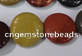 CMK244 15.5 inches 20mm flat round mookaite gemstone beads