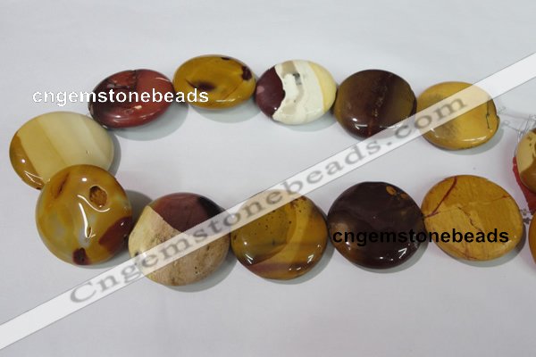 CMK247 15.5 inches 35mm flat round mookaite gemstone beads