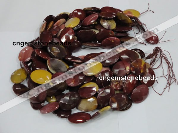 CMK25 15.5 inches 15*20mm faceted oval mookaite beads wholesale