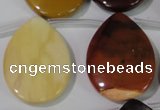 CMK285 Top-drilled 25*35mm flat teardrop mookaite gemstone beads