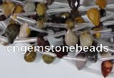 CMK288 Top-drilled 6*9mm faceted teardrop mookaite gemstone beads