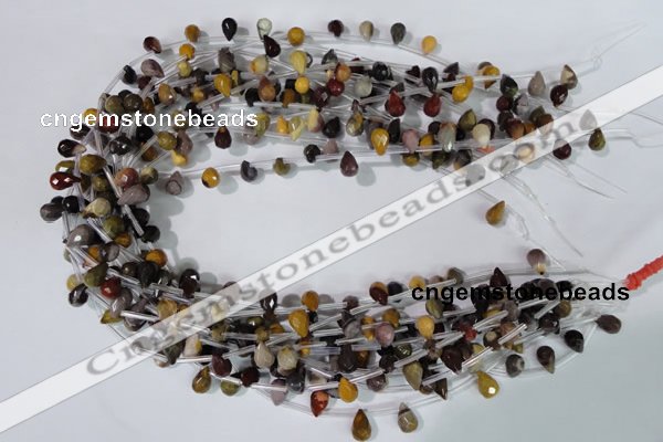 CMK288 Top-drilled 6*9mm faceted teardrop mookaite gemstone beads