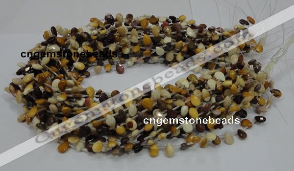 CMK29 15.5 inches 6*10mm faceted flat teardrop mookaite beads