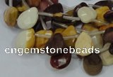 CMK30 15.5 inches 10*14mm faceted flat teardrop mookaite beads