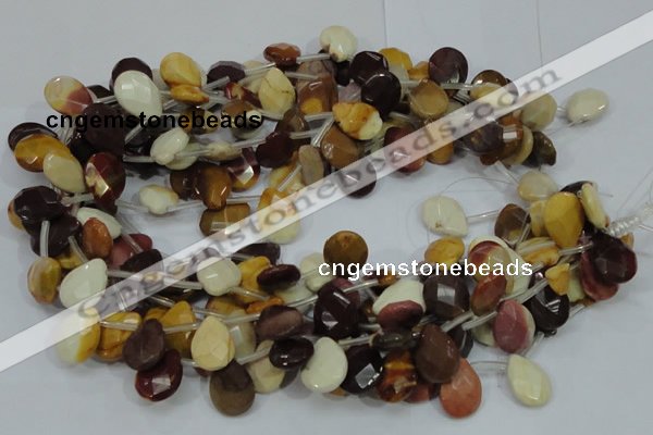 CMK30 15.5 inches 10*14mm faceted flat teardrop mookaite beads