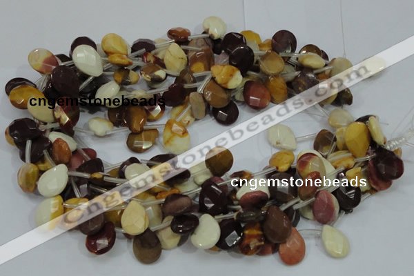 CMK31 15.5 inches 14*18mm faceted flat teardrop mookaite beads