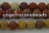 CMK310 15.5 inches 4mm round matte sunset mookaite beads