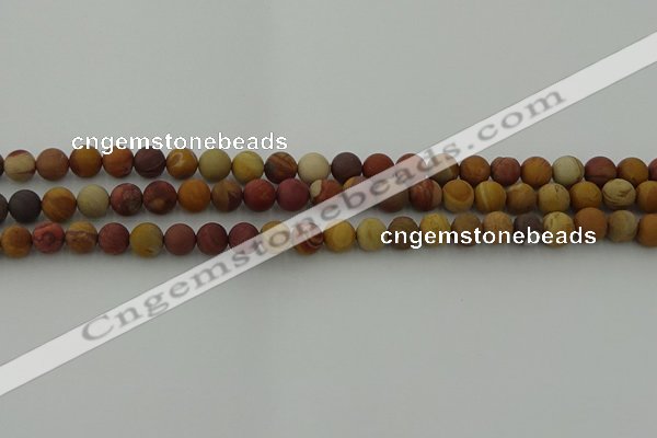 CMK310 15.5 inches 4mm round matte sunset mookaite beads