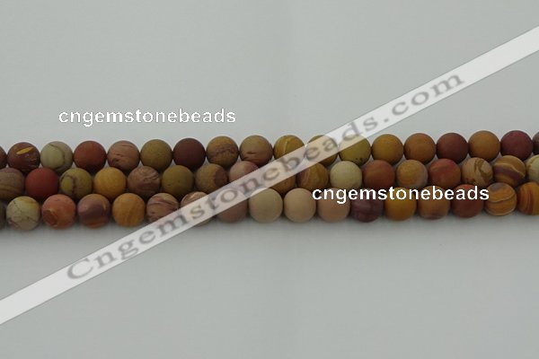 CMK312 15.5 inches 8mm round matte sunset mookaite beads