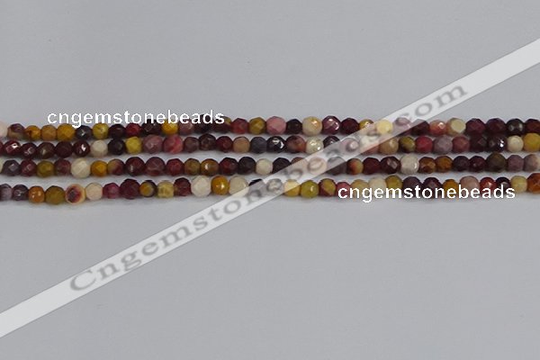 CMK316 15.5 inches 4mm faceted round mookaite gemstone beads