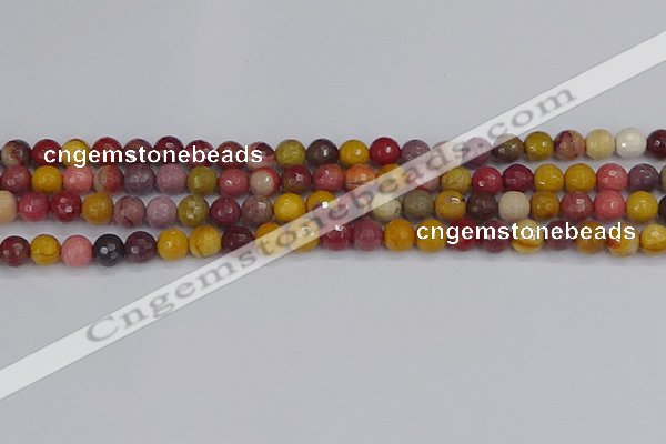 CMK317 15.5 inches 6mm faceted round mookaite gemstone beads