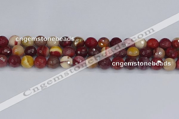 CMK320 15.5 inches 12mm faceted round mookaite gemstone beads