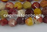 CMK324 15.5 inches 6mm faceted nuggets mookaite gemstone beads