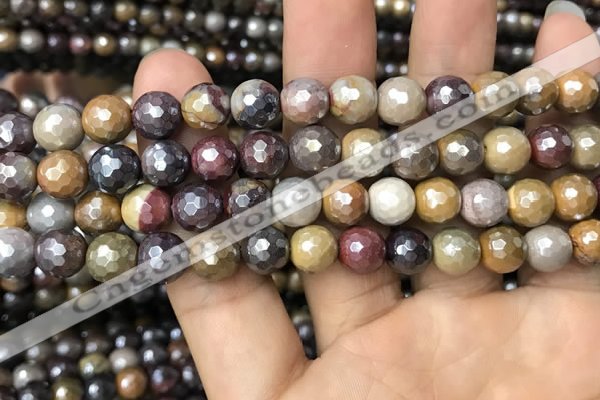 CMK339 15.5 inches 8mm faceted round AB-color mookaite beads