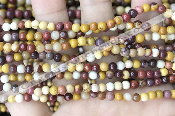 CMK345 15.5 inches 4mm round mookaite jasper beads wholesale