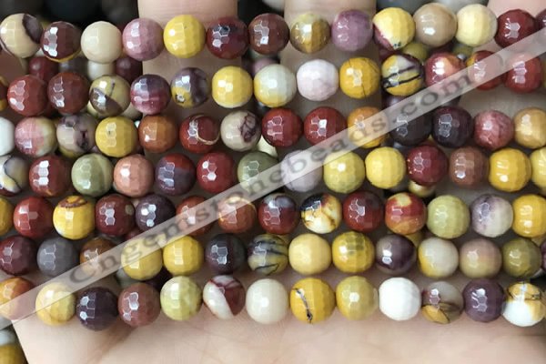 CMK352 15 inches 6mm faceted round mookaite beads wholesale