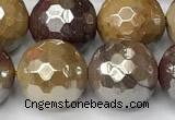 CMK358 15 inches 12mm faceted round AB-color mookaite beads