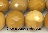 CMK366 15 inches 8mm faceted round yellow mookaite beads