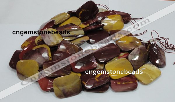 CMK39 15.5 inches 30*40mm faceted rectangle mookaite beads wholesale