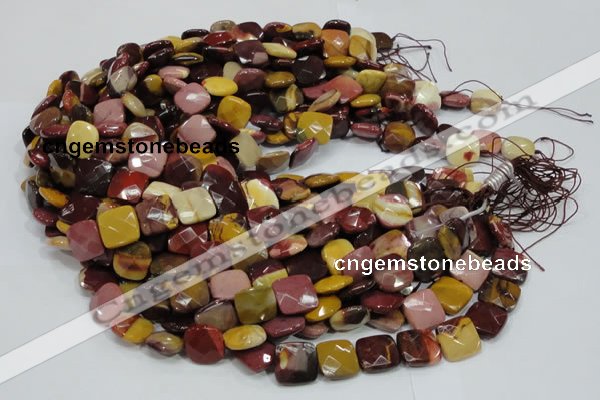 CMK40 15.5 inches 10*10mm faceted square mookaite beads wholesale