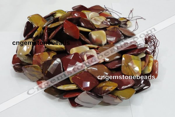 CMK43 15.5 inches 30*30mm faceted square mookaite beads wholesale