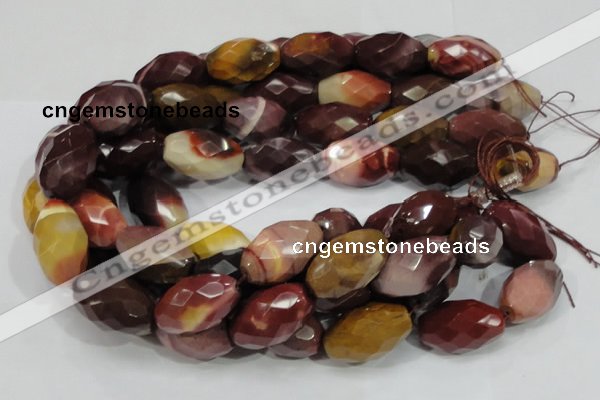 CMK47 15.5 inches 18*30mm faceted rice mookaite beads wholesale