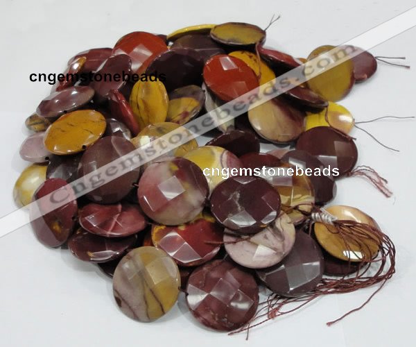 CMK55 15.5 inches 40mm faceted coin mookaite beads wholesale