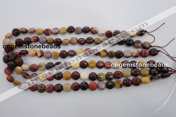 CMK85 15.5 inches 10mm flat round mookaite beads wholesale