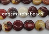 CMK86 15.5 inches 12mm flat round mookaite beads wholesale
