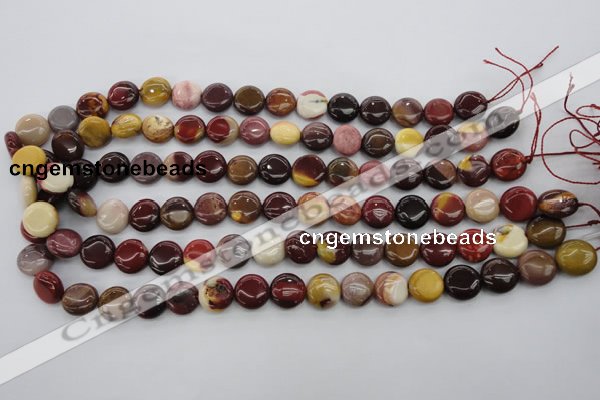 CMK86 15.5 inches 12mm flat round mookaite beads wholesale