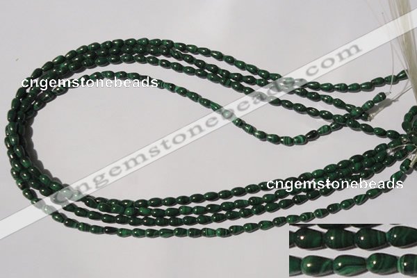 CMN215 15.5 inches 4*6mm teardrop natural malachite beads wholesale