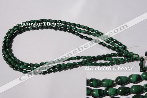 CMN216 15.5 inches 5*7mm teardrop natural malachite beads wholesale