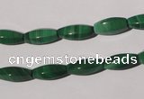 CMN224 15.5 inches 5*12mm faceted rice natural malachite beads