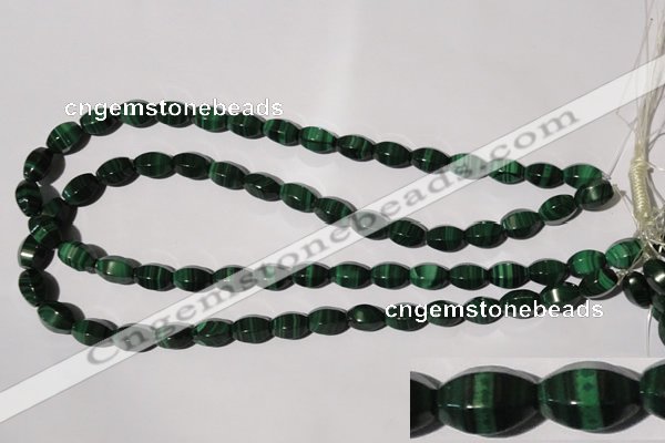 CMN225 15.5 inches 8*12mm faceted rice natural malachite beads