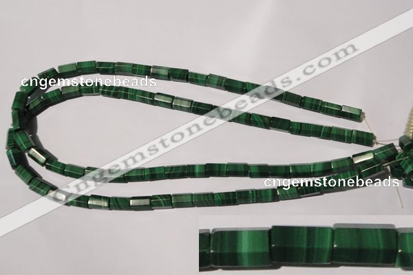 CMN242 15.5 inches 6*10mm faceted tube natural malachite beads