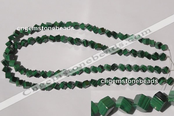 CMN245 15.5 inches 4*4mm cube natural malachite beads wholesale