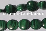 CMN253 15.5 inches 12mm flat round natural malachite beads wholesale