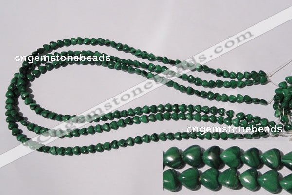 CMN255 15.5 inches 6*6mm heart natural malachite beads wholesale