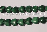 CMN256 15.5 inches 8*8mm heart natural malachite beads wholesale