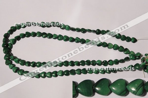 CMN256 15.5 inches 8*8mm heart natural malachite beads wholesale