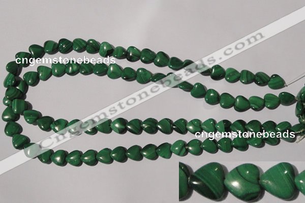 CMN257 15.5 inches 10*10mm heart natural malachite beads wholesale