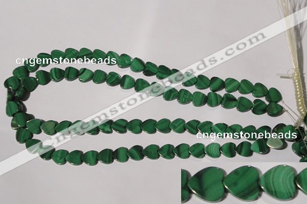CMN262 15.5 inches 10*10mm heart natural malachite beads wholesale