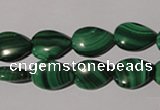 CMN282 15.5 inches 10*14mm flat teardrop natural malachite beads