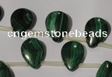 CMN322 Top-drilled 12*16mm flat teardrop natural malachite beads