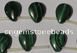 CMN323 Top-drilled 13*18mm flat teardrop natural malachite beads