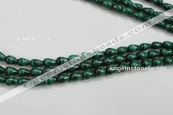 CMN414 15.5 inches 5*7mm teardrop natural malachite beads wholesale