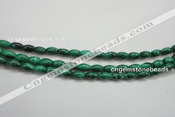 CMN418 15.5 inches 4*6mm rice natural malachite beads wholesale