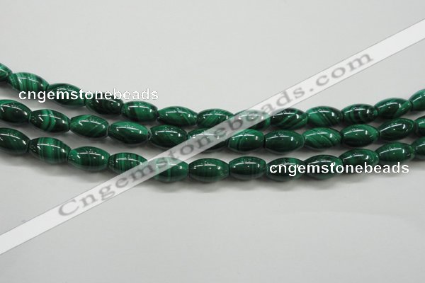 CMN419 15.5 inches 6*9mm rice natural malachite beads wholesale